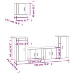 vidaXL Ensemble de meubles TV 5 Pièces Blanc brillant Bois d'ingénierie