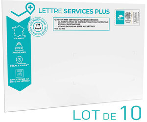 Prêt-à-Poster - Lettre Services Plus - 100g - Format C5 - Enveloppe en lot de 10