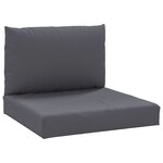 vidaXL Coussins de palette lot de 2 anthracite tissu oxford