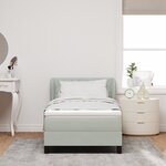 Lit Box Spring vidaXL avec Matelas Gris Clair 100x200 cm Velours