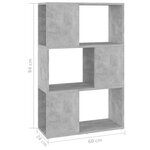 vidaXL Bibliothèque/Séparateur de pièce Gris 60x24x94 cm Aggloméré