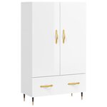 vidaXL Buffet haut blanc brillant 69 5x31x115 cm bois d'ingénierie