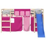 vidaXL Rideaux pour lit mezzanine rose polyester