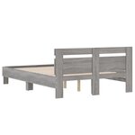 vidaXL Cadre de lit avec tête de lit sonoma gris 135x190 cm