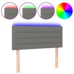 vidaXL Tête de lit à LED Gris foncé 90x5x78/88 cm Tissu