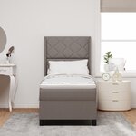 vidaXL Lit Box Spring avec Matelas & LED Taupe 90x190 cm Tissu
