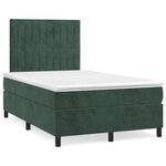 vidaXL Sommier à lattes de lit avec matelas LED vert foncé 120x190 cm