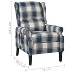 vidaXL Fauteuil inclinable de massage Bleu Tissu
