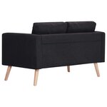 vidaXL Canapé à 2 places Tissu Noir