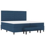 vidaXL Lit à ressort avec matelas et banc bleu 200x200 cm en tissu