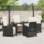 vidaXL Ensemble de salle à manger de jardin 5 pièces Rattan poly noir