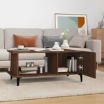 vidaXL Table basse Chêne marron 90x50x40 cm Bois d'ingénierie