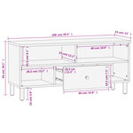 vidaXL Meuble TV noir 100x33x46 cm bois massif de manguier
