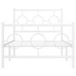 vidaXL Cadre de lit métal sans matelas avec pied de lit blanc 90x190cm