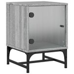 vidaXL Tables de chevet et portes vitrées 2 Pièces sonoma gris 35x37x50cm