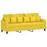 vidaXL Ensemble de canapés 2 Pièces avec coussins Jaune clair Tissu