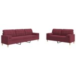 vidaXL Ensemble de canapés 2 Pièces coussins décoratifs bordeaux tissu