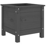 vidaXL Jardinière gris 40x40x39 cm bois massif de pin