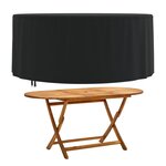 vidaXL Housse de salon de jardin rond noir Ø 182x71 cm oxford 420D