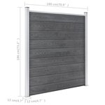 vidaXL Clôture de jardin WPC 699x186 cm Gris