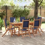 vidaXL Ensemble à manger de jardin 7Pièces bois d'acacia solide textilène
