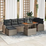 vidaXL Ensemble de jardin 8 pièces avec coussins gris en poly rotin