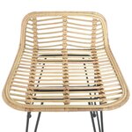 vidaXL Chaises de bar lot de 2 rotin Naturel