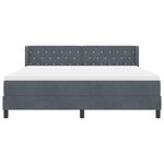 vidaXL Lit Box Spring avec Matelas gris foncé 180x200 cm en Velours