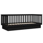 vidaXL Lit de jour sans matelas noir 100x200 cm bois de pin massif