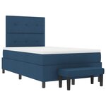 vidaXL Lit avec sommier à ressorts et matelas & banc bleu 120x200 cm tissu