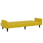 vidaXL Canapé-lit à 2 places avec repose-pied jaune velours