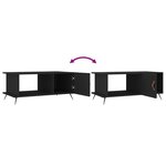 vidaXL Table basse noir 90x50x40 cm bois d'ingénierie