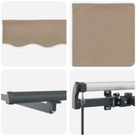 Store rétractable manuel vidaXL avec LED beige 400x300 cm