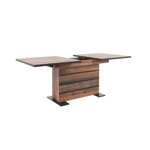 Table a manger extensible - Boisé Old Style et noir - MANHATTAN - L 160-200 x P 90 x H 75 cm