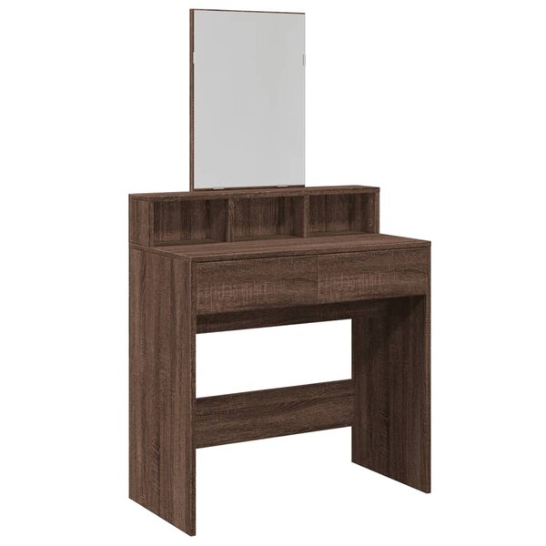 vidaXL Coiffeuse avec miroir chêne marron 80x41x144 5 cm