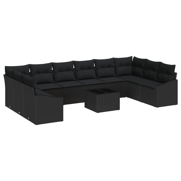vidaXL Ensemble de 11 Canapés de Jardin avec Coussins Beige Rattan Synthétique