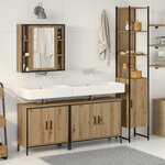 vidaXL Ensemble de meubles de salle de bain en chêne artisanal