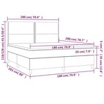 vidaXL Sommier à lattes de lit et matelas et LED Gris foncé 180x200 cm