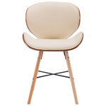 vidaXL Chaises à manger lot de 2 crème similicuir et bois courbé