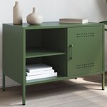 vidaXL Meuble TV vert olive 68x39x50 5 cm acier