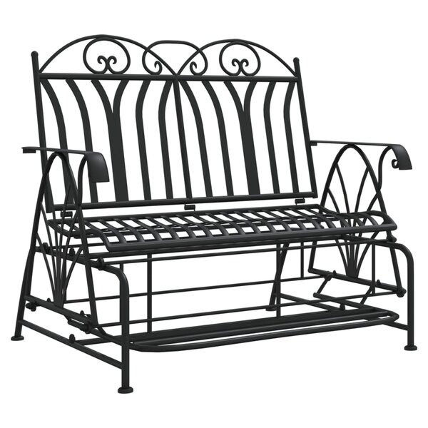 vidaXL Banc coulissant 2 places 114 cm Noir Acier
