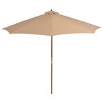 vidaXL Parasol d'extérieur avec mât en bois 300 cm taupe