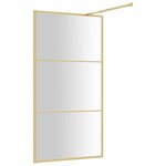 vidaXL Paroi de douche avec verre ESG transparent doré 115x195 cm