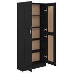 vidaXL Bibliothèque Noir 82 5x30 5x185 5 cm Bois d'ingénierie
