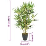 vidaXL Bambou artificiel 368 feuilles 80 cm vert