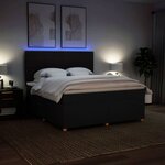 vidaXL Sommier à lattes de lit avec matelas Noir 180x200 cm Tissu