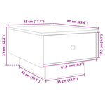 vidaXL Table basse gris béton 60x45x31 cm bois d'ingénierie