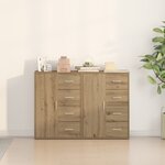 vidaXL Buffets 2 Pièces Chêne Artisan 60x31x84 cm Bois d'ingénierie