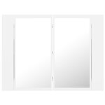 vidaXL Armoire salle de bain à miroir LED Blanc 60x12x45 cm Acrylique