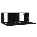 vidaXL Ensemble de meubles TV 3 Pièces Noir Bois d'ingénierie